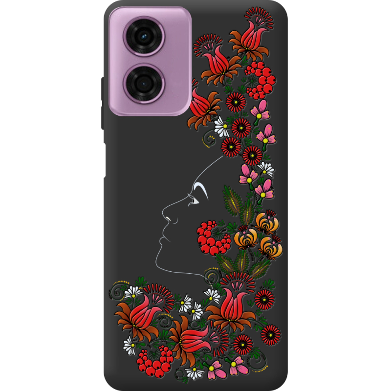 Черный чехол BoxFace Motorola G04 3D Ukrainian Muse