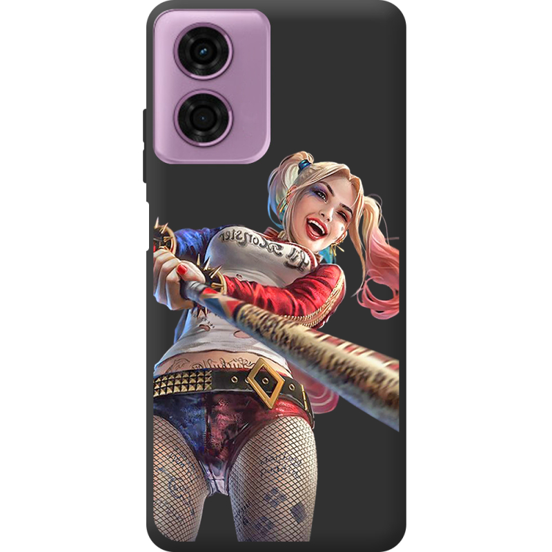 Черный чехол BoxFace Motorola G04 Happy Harley Quinn