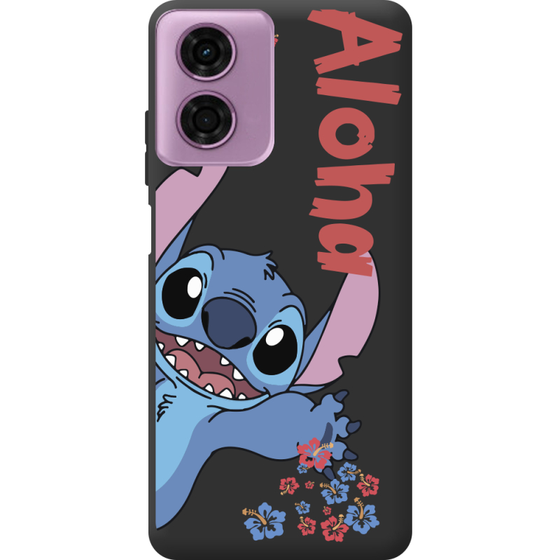 Черный чехол BoxFace Motorola G04 Гавайський гість Stich