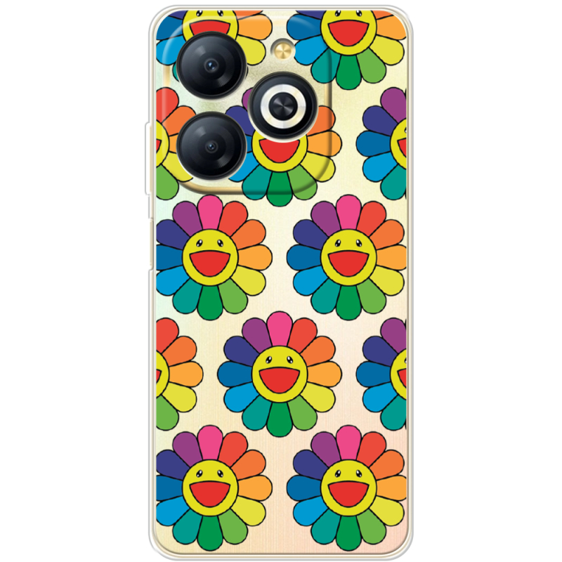 Прозрачный чехол BoxFace Infinix Smart 8 Plus Hippie Flowers