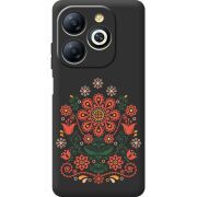 Черный чехол BoxFace Infinix Smart 8 Plus Ukrainian Ornament