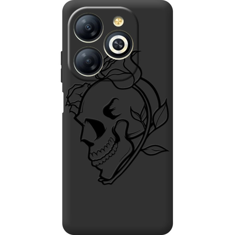 Черный чехол BoxFace Infinix Smart 8 Plus Skull and Roses