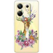 Чехол со стразами Infinix Zero 30 4G Deer with flowers