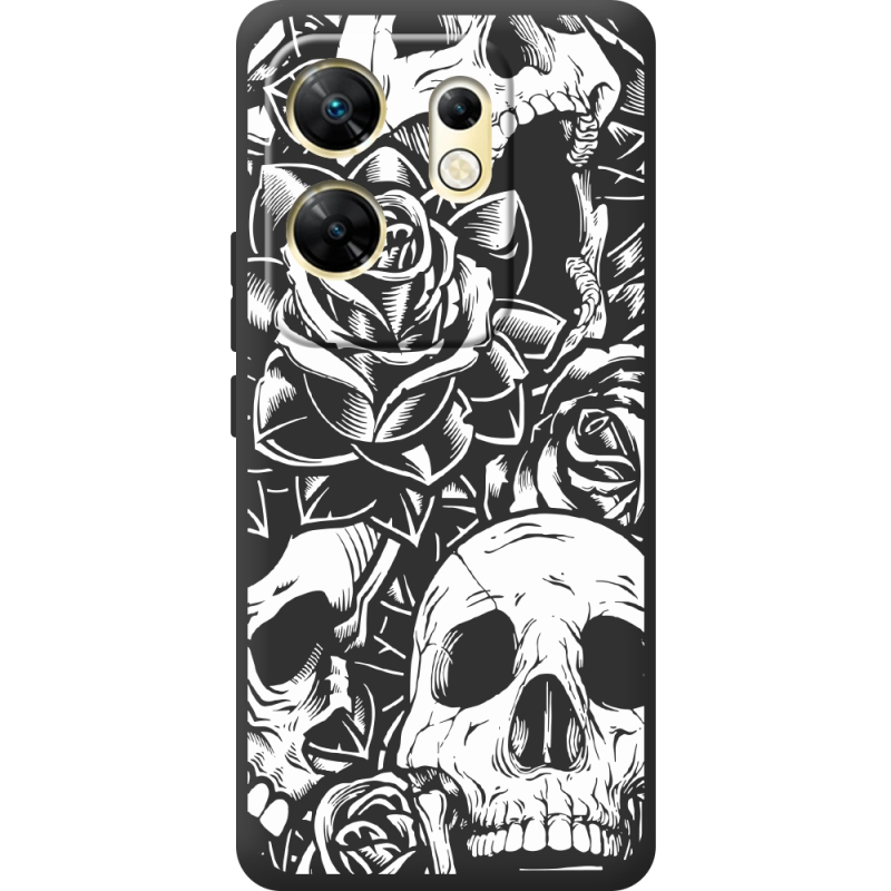 Черный чехол BoxFace Infinix Zero 30 4G Skull and Roses