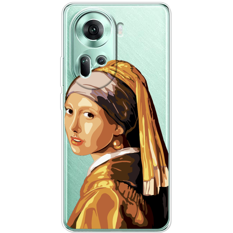 Прозрачный чехол BoxFace OPPO Reno 11 5G Девушка с жемчужной серёжкой