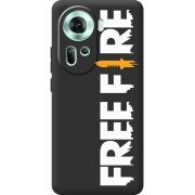 Черный чехол BoxFace OPPO Reno 11 5G Free Fire White Logo