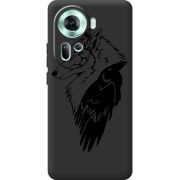 Черный чехол BoxFace OPPO Reno 11 5G Wolf and Raven