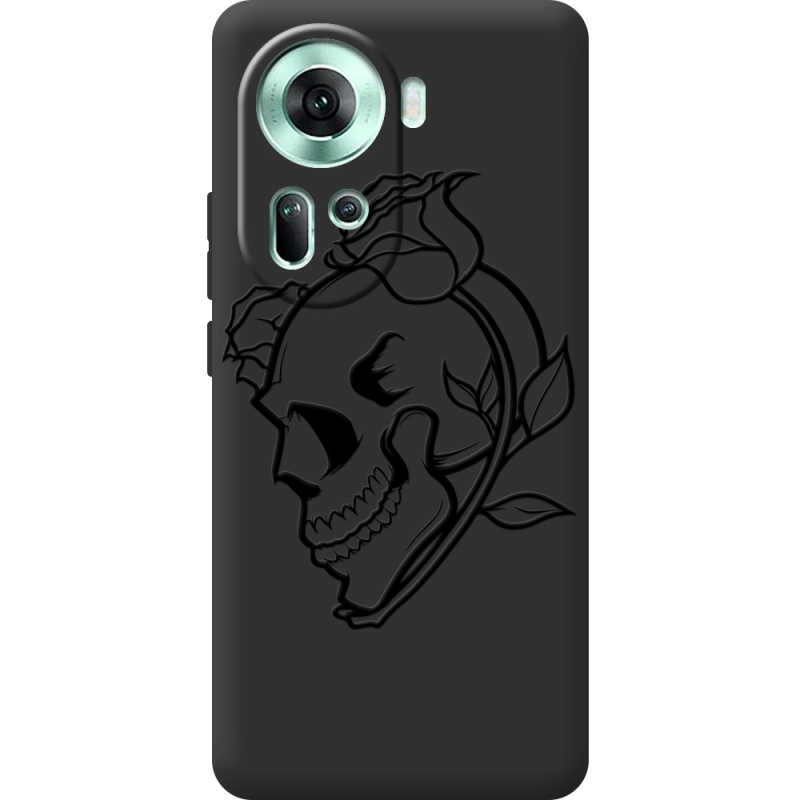 Черный чехол BoxFace OPPO Reno 11 5G Skull and Roses