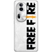 Прозрачный чехол BoxFace OPPO Reno 11 Pro 5G Free Fire Black Logo