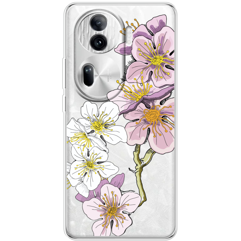 Прозрачный чехол BoxFace OPPO Reno 11 Pro 5G Cherry Blossom