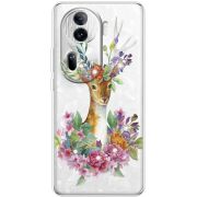 Чехол со стразами OPPO Reno 11 Pro 5G Deer with flowers