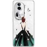 Чехол со стразами OPPO Reno 11 Pro 5G Girl in the green dress