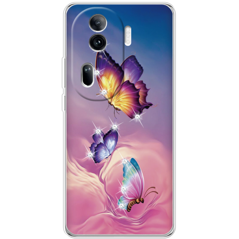 Чехол со стразами OPPO Reno 11 Pro 5G Butterflies