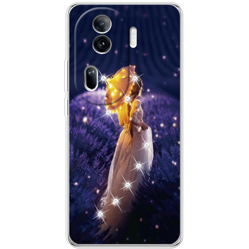 Чехол со стразами OPPO Reno 11 Pro 5G Girl with Umbrella