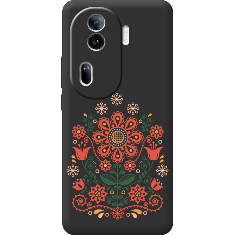 Черный чехол BoxFace OPPO Reno 11 Pro 5G Ukrainian Ornament