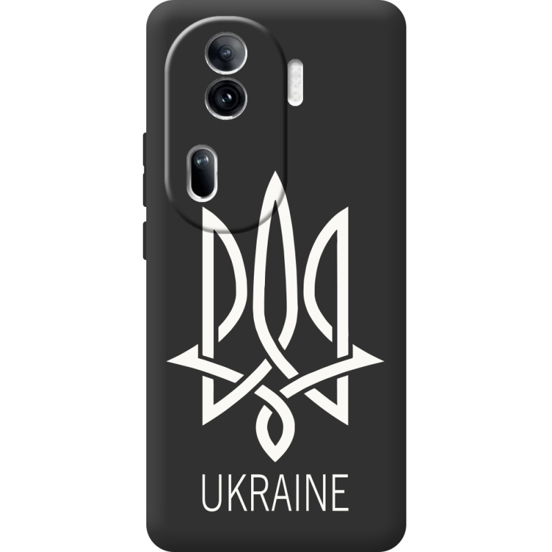Черный чехол BoxFace OPPO Reno 11 Pro 5G Тризуб монограмма ukraine