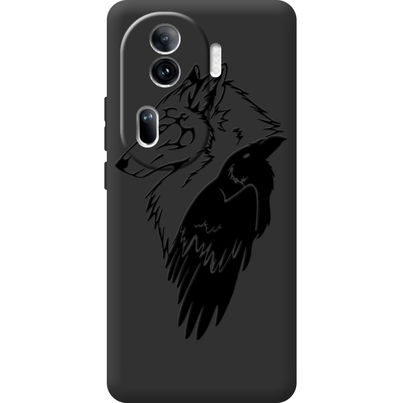 Черный чехол BoxFace OPPO Reno 11 Pro 5G Wolf and Raven