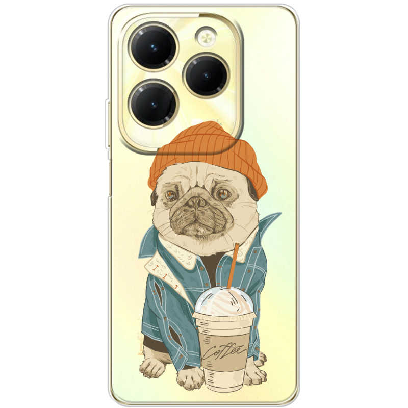 Прозрачный чехол BoxFace Infinix Hot 40 Pro Dog Coffeeman