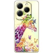 Прозрачный чехол BoxFace Infinix Hot 40 Pro Colorful Giraffe