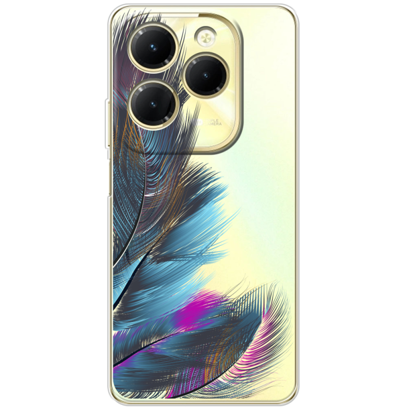 Прозрачный чехол BoxFace Infinix Hot 40 Pro Feathers