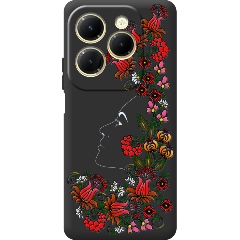 Черный чехол BoxFace Infinix Hot 40 Pro 3D Ukrainian Muse