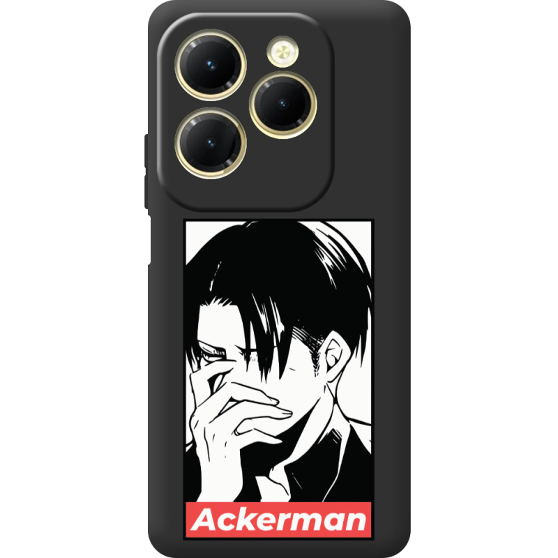 Черный чехол BoxFace Infinix Hot 40 Pro Attack On Titan - Ackerman