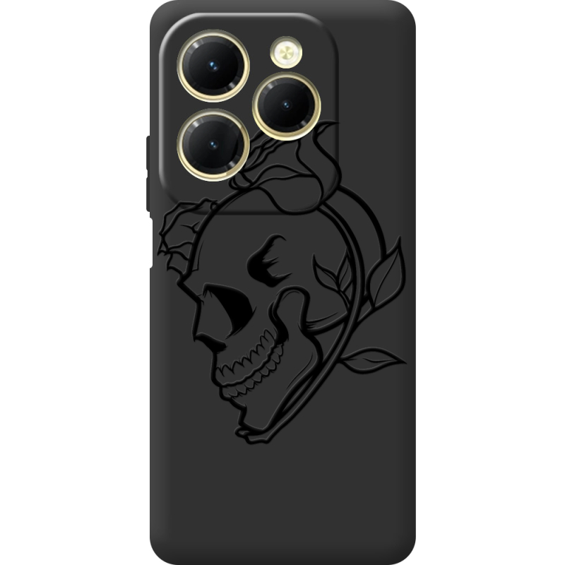 Черный чехол BoxFace Infinix Hot 40 Pro Skull and Roses