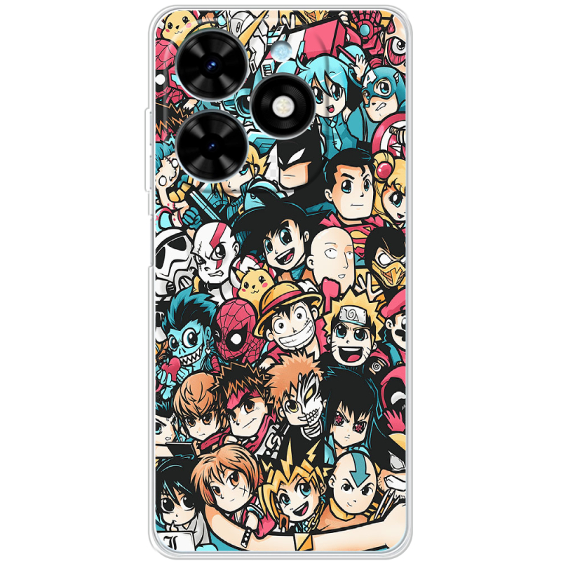 Чехол BoxFace Tecno Spark Go 2024 Anime Stickers