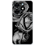 Чехол BoxFace Tecno Spark Go 2024 Black and White Roses