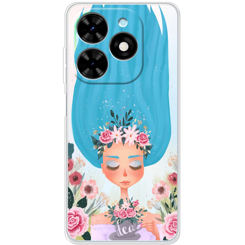 Прозрачный чехол BoxFace Tecno Spark Go 2024 Blue Hair