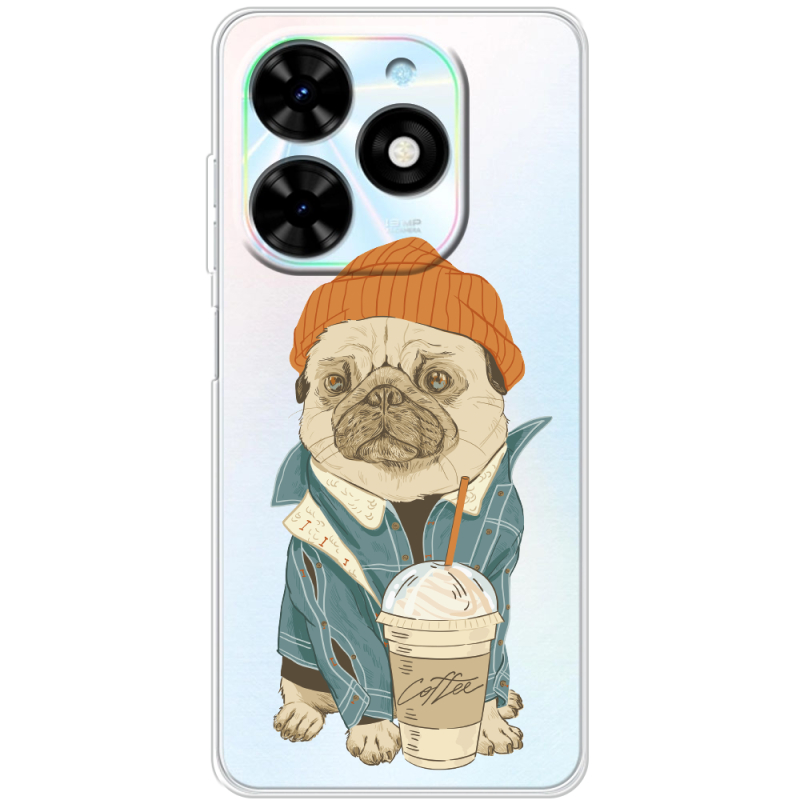 Прозрачный чехол BoxFace Tecno Spark Go 2024 Dog Coffeeman