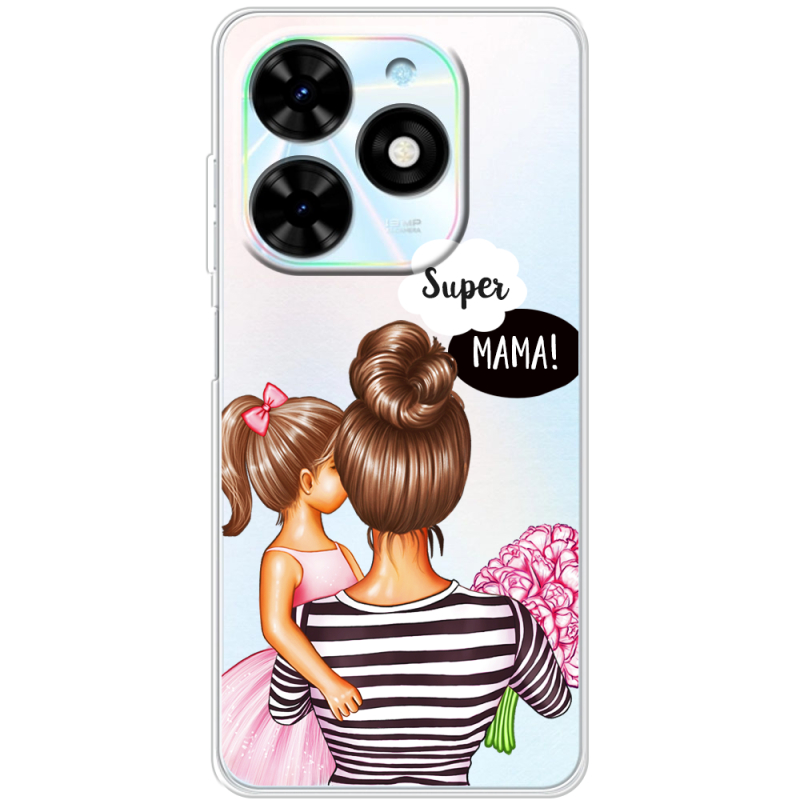 Прозрачный чехол BoxFace Tecno Spark Go 2024 Super Mama and Daughter