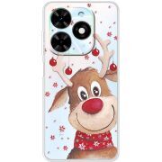 Прозрачный чехол BoxFace Tecno Spark Go 2024 Winter Deer