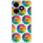 Прозрачный чехол BoxFace Tecno Spark Go 2024 Hippie Flowers