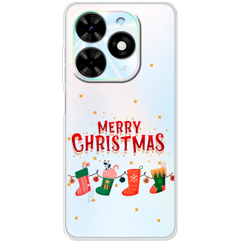 Прозрачный чехол BoxFace Tecno Spark Go 2024 Merry Christmas