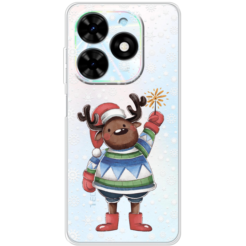 Прозрачный чехол BoxFace Tecno Spark Go 2024 Christmas Deer with Snow