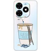 Прозрачный чехол BoxFace Tecno Spark Go 2024 Segull in Cofee Pool