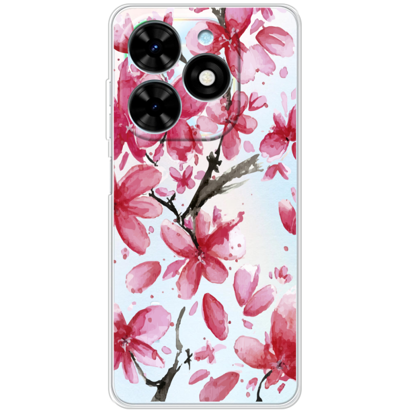 Прозрачный чехол BoxFace Tecno Spark Go 2024 Pink Magnolia