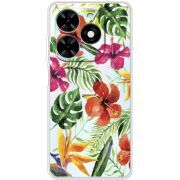 Прозрачный чехол BoxFace Tecno Spark Go 2024 Tropical Flowers