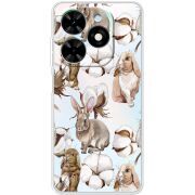 Прозрачный чехол BoxFace Tecno Spark Go 2024 Cotton and Rabbits