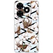 Прозрачный чехол BoxFace Tecno Spark Go 2024 Cotton flowers