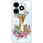 Чехол со стразами BoxFace Tecno Spark Go 2024 Deer with flowers