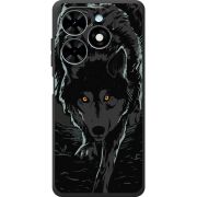 Черный чехол BoxFace Tecno Spark Go 2024 Wolf