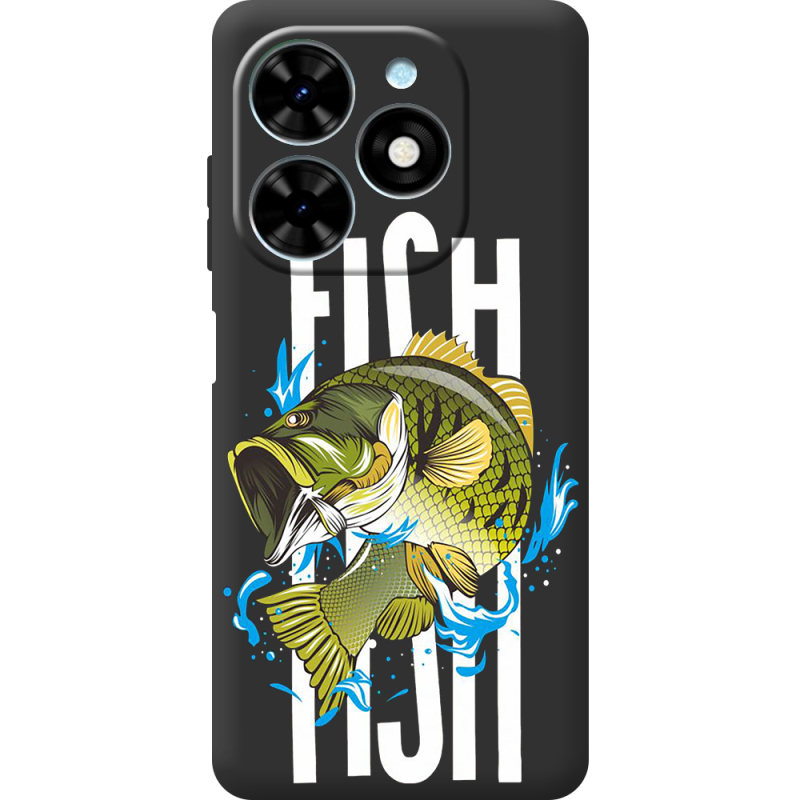 Черный чехол BoxFace Tecno Spark Go 2024 Fish