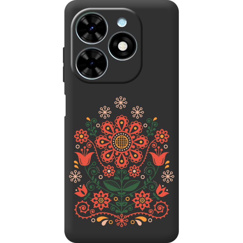 Черный чехол BoxFace Tecno Spark Go 2024 Ukrainian Ornament