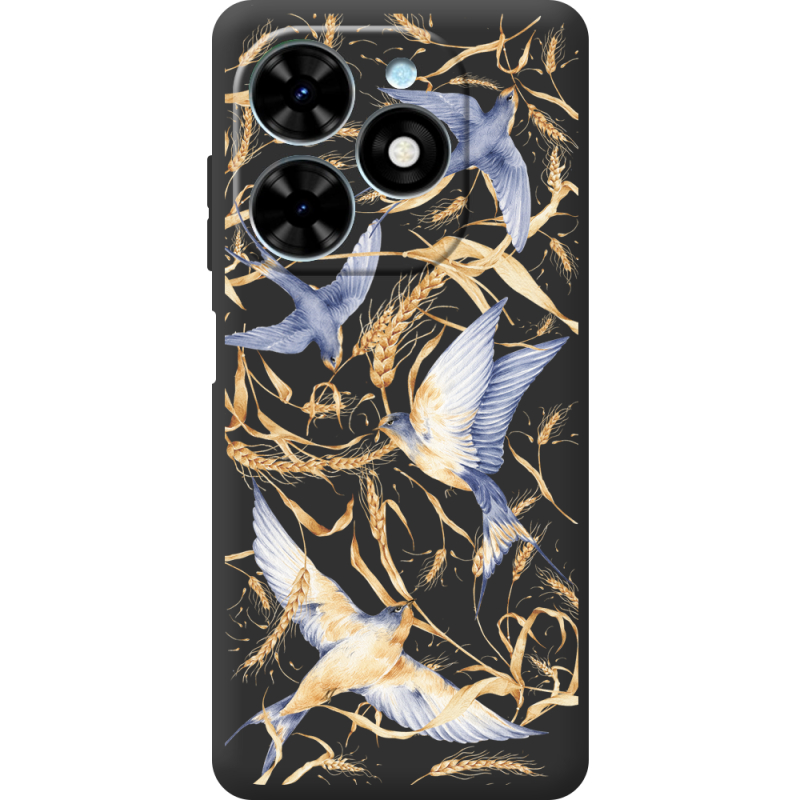 Черный чехол BoxFace Tecno Spark Go 2024 Ластівки