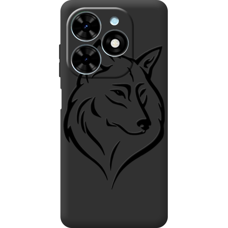 Черный чехол BoxFace Tecno Spark Go 2024 Wolf