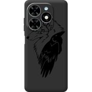 Черный чехол BoxFace Tecno Spark Go 2024 Wolf and Raven