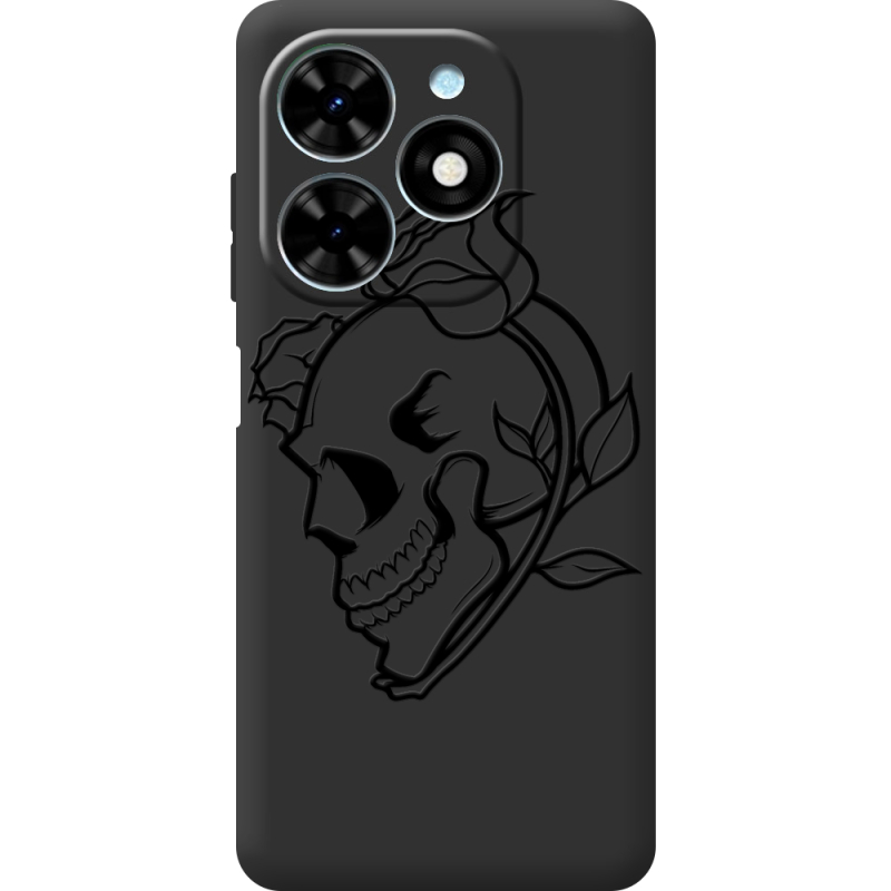 Черный чехол BoxFace Tecno Spark Go 2024 Skull and Roses