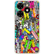 Чехол BoxFace Tecno Spark 20C Multicolored Inscriptions